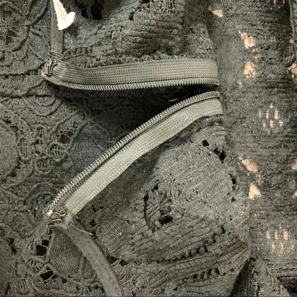 Anthropologie BB Dakota Renley Mini Dress Lace Fit & Flare Black Lace Size 10 - Picture 13 of 16